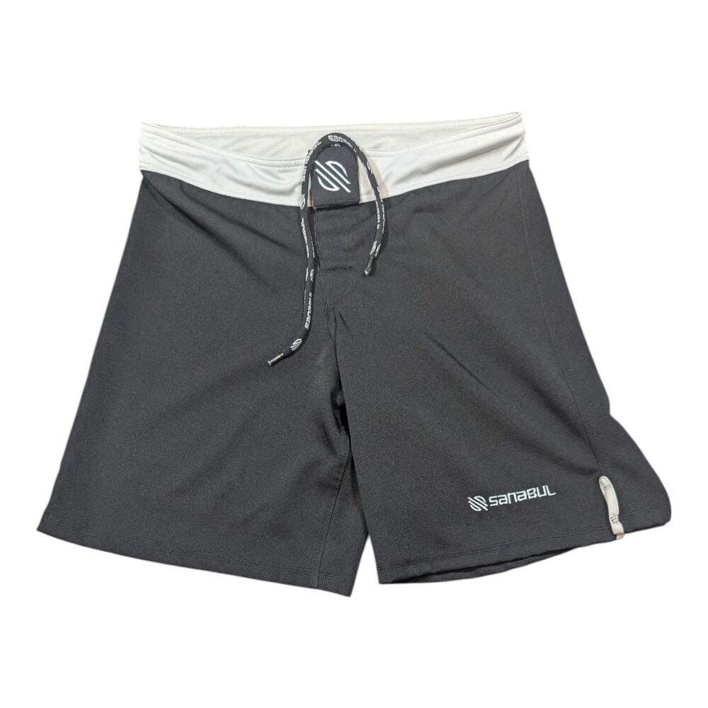 Sanabul Mens MMA Boxing Wrestling Training Grey Black Shorts SZ W32